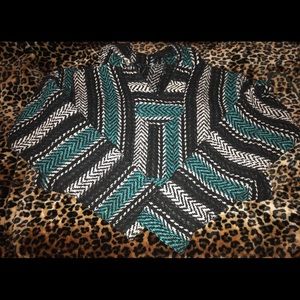 Teal, Black & White Baja Hoodie